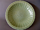 Early Ming Longquan Celadon carved Charger