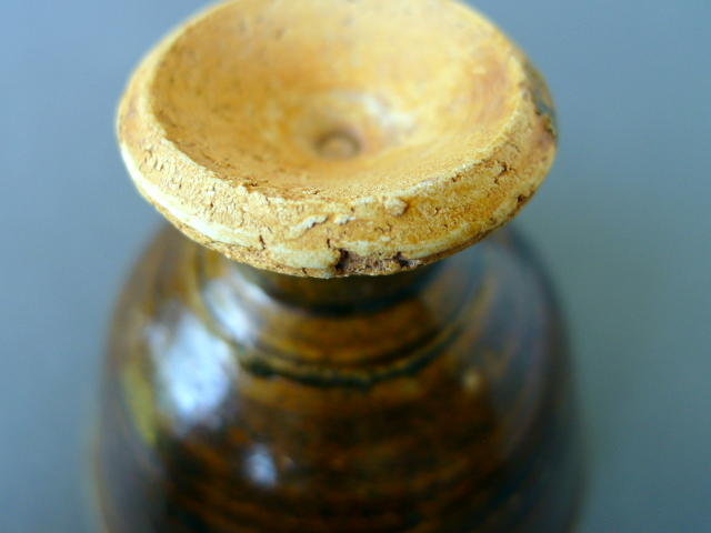A 14th century Amber glazed Stem-cup
