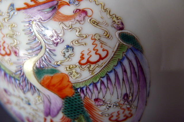 A imperial quality Guangxu dragon and phoenix tea pot