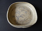 A rare Mino ware, E-Shino type  stoneware footed bowl