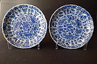 A excellent pair of Kangxi marked blue and white dishes