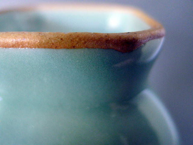 A Qianlong Period Celadon glazed  octagonal vase, Hu