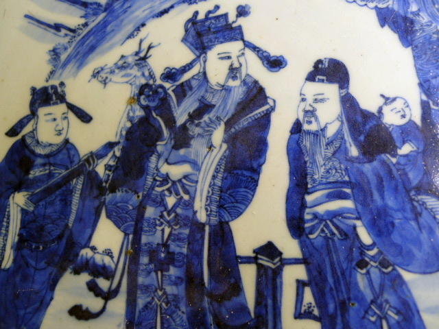 A large, top quality blue and white Kangxi marked plate