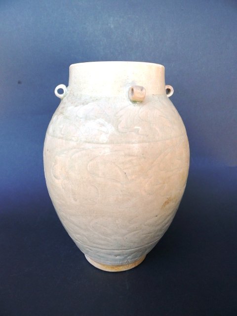 A large, perfect,  incised, white Song Dynasty Vase