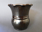 Rare 18th.century Zibo kiln, Song style "Oil-Spot" black-glazed Vase