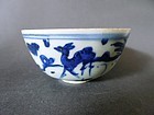 A Ming Dynasty Jiajing Period blue & white  Deer´s bowl