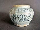 Rare Yuan Dynasty blue and white jarlet.