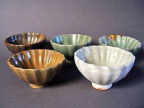 A collection of 5 very rare Song Dynasty fluted Cups