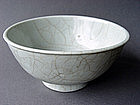 White late Ming Bowl with Guan like crackled glaze