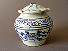 Yuan blue and white Jar with Lid  ( Top Cobalt blue )