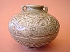 Yuan dynasty green glazed jar !