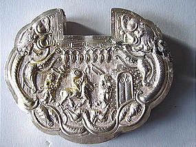 Museum qual. silver amulet lock pendant !