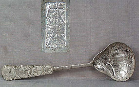 19c Chinese Export silver SPOON hallmarked