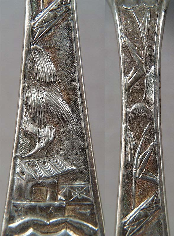 19c Chinese Export silver SPOON scholars hallmarked