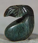 19c OJIME netsuke slide GOURD with leaf