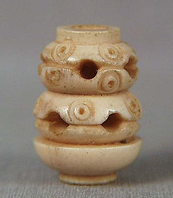 19c OJIME netsuke slide double gourd