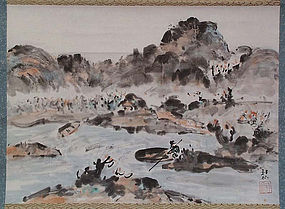 Japanese scroll painting LANDSCAPE by SHOSEN