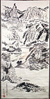 19c Japanese scroll painting LANDSCAPE by SHOKO