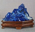 19c Chinese lapis lazuli reclining BUDDHA