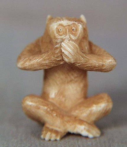 19c OJIME netsuke slide MONKEY