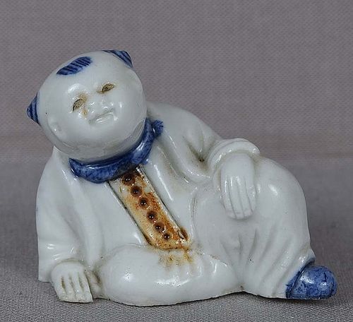 19c Japanese porcelain HIRADO sculpture BOY
