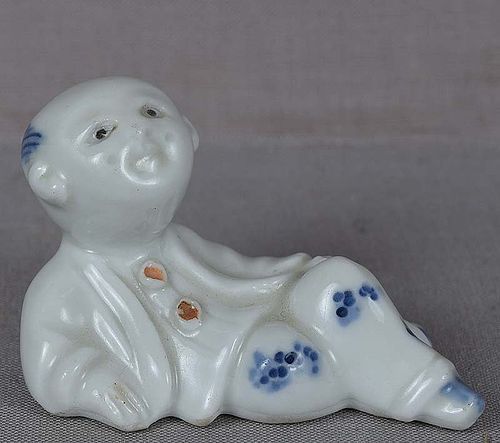 19c Japanese porcelain HIRADO sculpture BOY