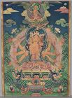 19c Tibetan thangka PANCHA RAKSHA PRATISARA