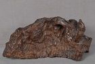 19c Chinese scholar rock root wood BRUSH REST