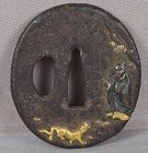 18c Japanese sword TSUBA BUKAN ZENSHI with TIGER