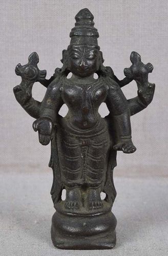18c Indian bronze votive statue VISHNU