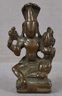 18c Indian bronze VISHNU & LAKSHMI: Lakshmi-Narayana
