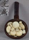 19c netsuke VEGETABLES in pan by MITSUHIRO