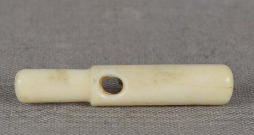 19c staghorn ojime netsuke slide KISERUZUTSU tobacco pipe case