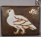 1910s ANDO Arts & Crafts Japanese copper box PIGEON by TOSHI