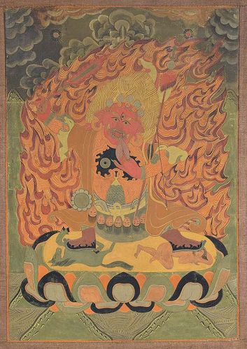 18c Tibetan thangka DHARMAPALA BEGTSE