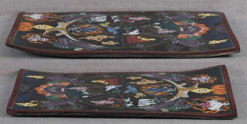 1910s Tibetan thangka on horn BHAVACHAKRA Samsara