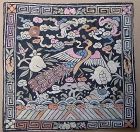 19c Chinese textile 3rd RANK BADGE mandarin square