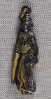 19c Japanese sword maker PENDANT GEISHA with umbrella