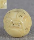 19c marine OJIME netsuke slide 8 DARUMA DOLLS by SHOZAN