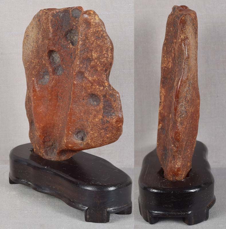 19c Chinese scholar’s rock AMBER