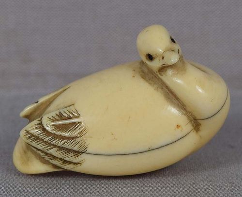 19c netsuke SWAN ex Bushell illustrated