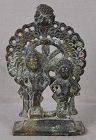 18c Indian bronze votive statue VITTHALI & RUKMINI