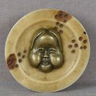 19c marine netsuke OKAME MASK in bowl