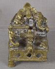 18c Indian bronze SHIVA SHRINE Parvati Ganesha Nandi Naga