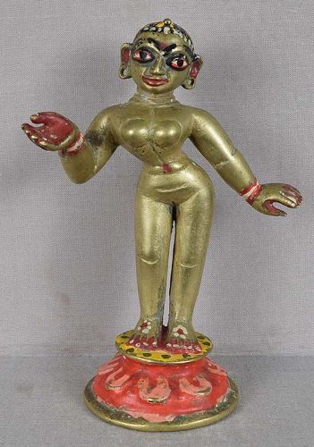 Early 19c Indian bronze RADHA consort of KRISHNA