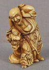 18c netsuke TWO SENNIN and TOAD