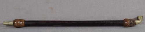 19c Japanese bronze TOBACCO PIPE DARUMA