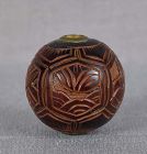 19c lacquer OJIME netsuke slide WAVE PATTERNS