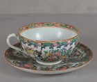 18c Chinese export porcelain ROSE MEDALLION CUP & SAUCER