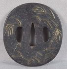 18c Japanese sword TSUBA RICE PLANTS